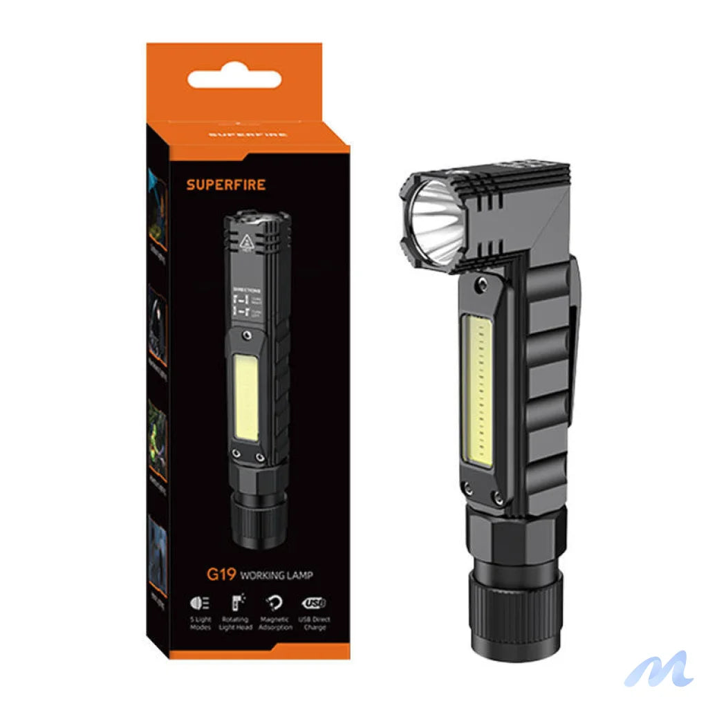 Superfire G19 multifunction flashlight, 200 lm, USB, 5 modes, 200 m