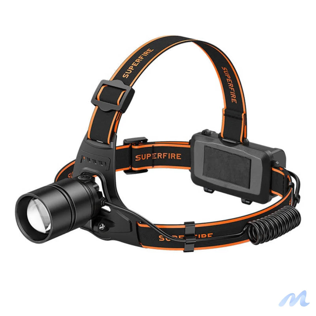 Superfire HL71 headlamp flashlight, 500 lm, USB, 5 modes