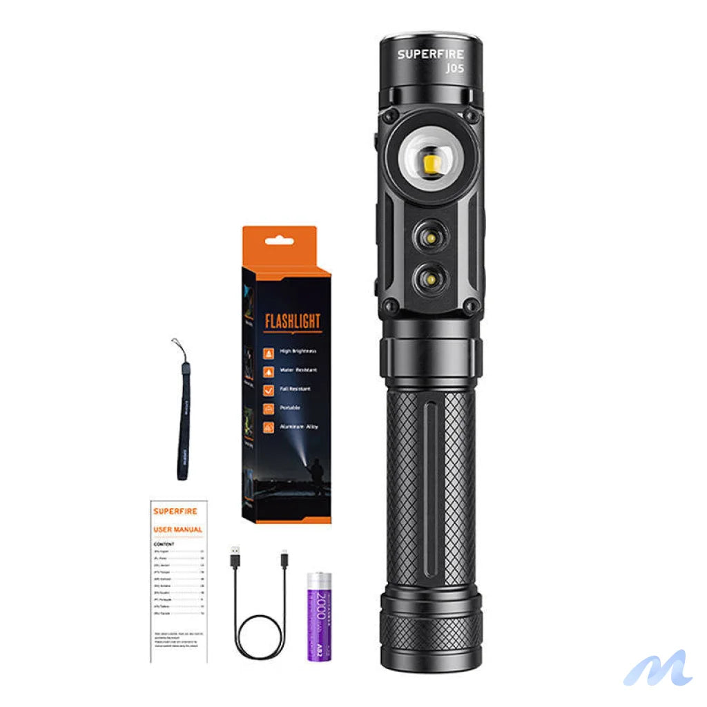 Superfire J05 flashlight, 380+450 lm, 4 modes