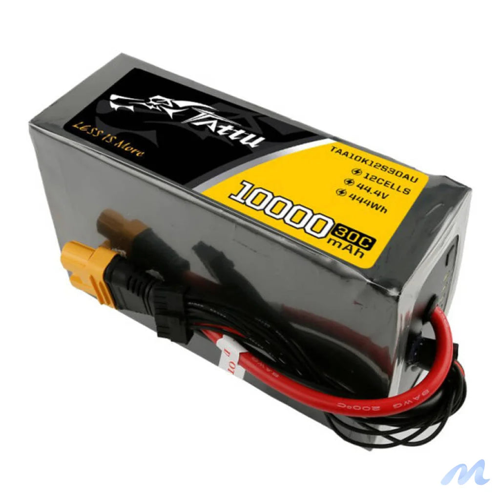 Tattu 10000mAh 44.4V 30C 12S1P Lipo Battery Pack with AS150U Plug
