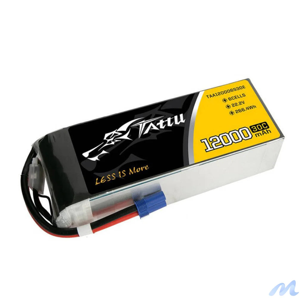 Tattu 12000mAh 22.2V 30C 6S1P UAV Lipo Battery Pack with EC5 plug