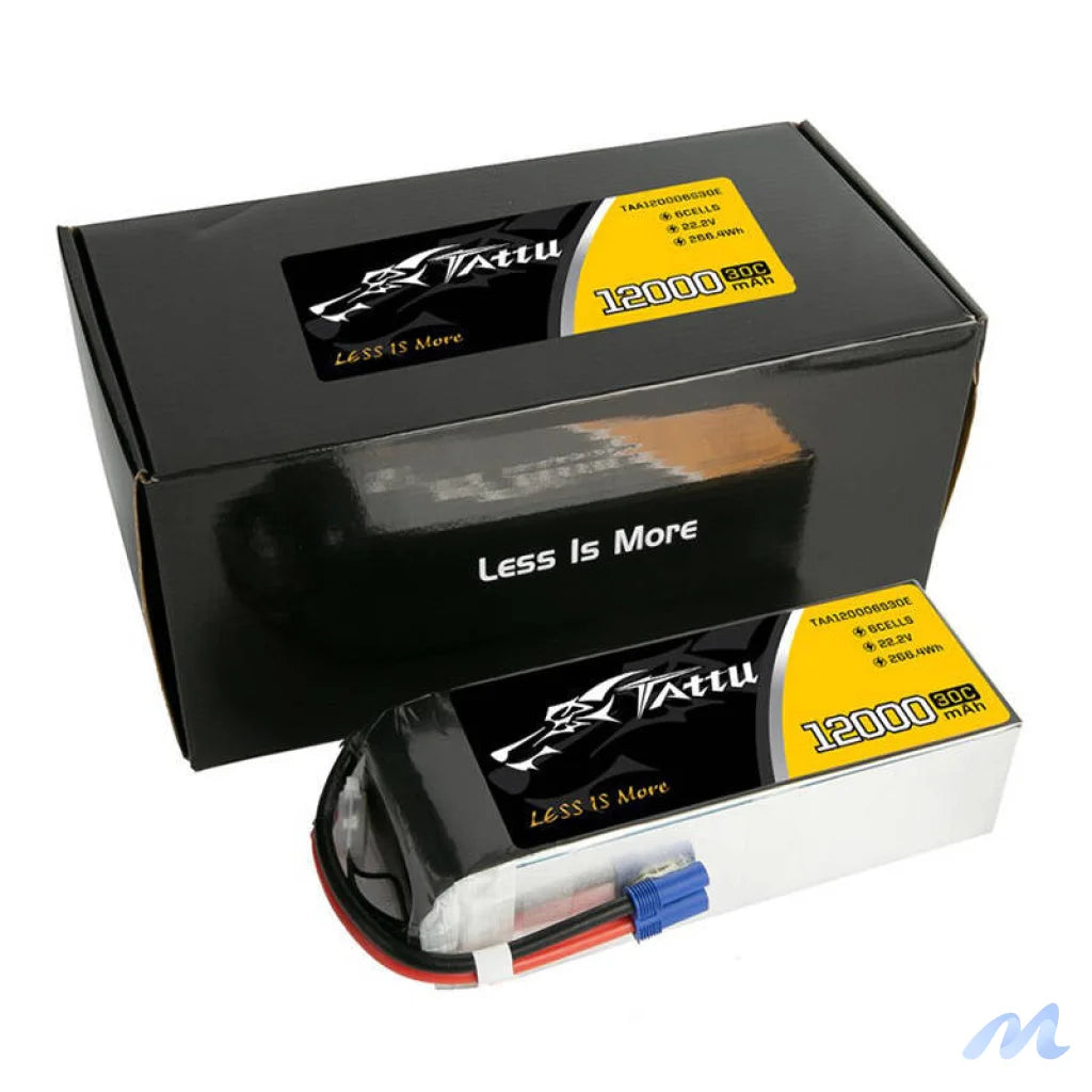 Tattu 12000mAh 22.2V 30C 6S1P UAV Lipo Battery Pack with EC5 plug
