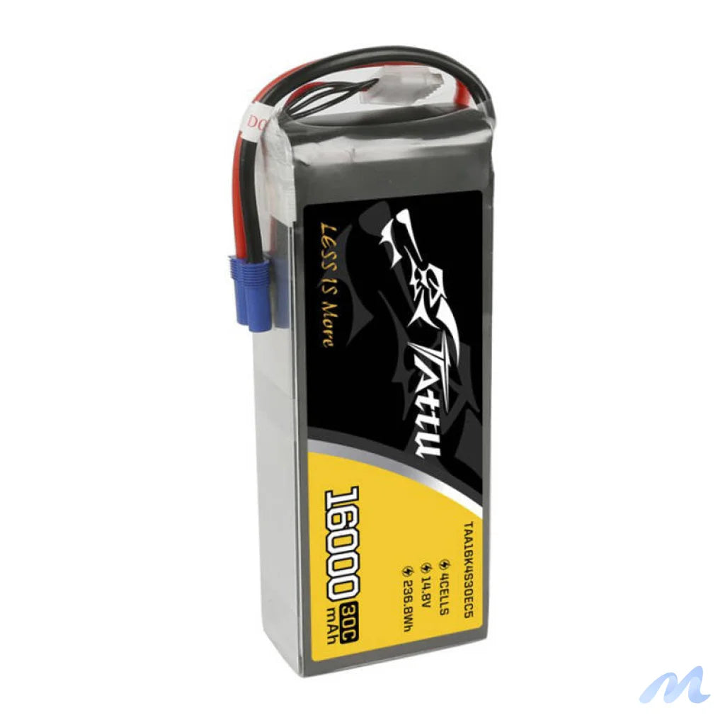 Tattu 16000mAh 14.8V 30C 4S1P Lipo Battery Pack with EC5