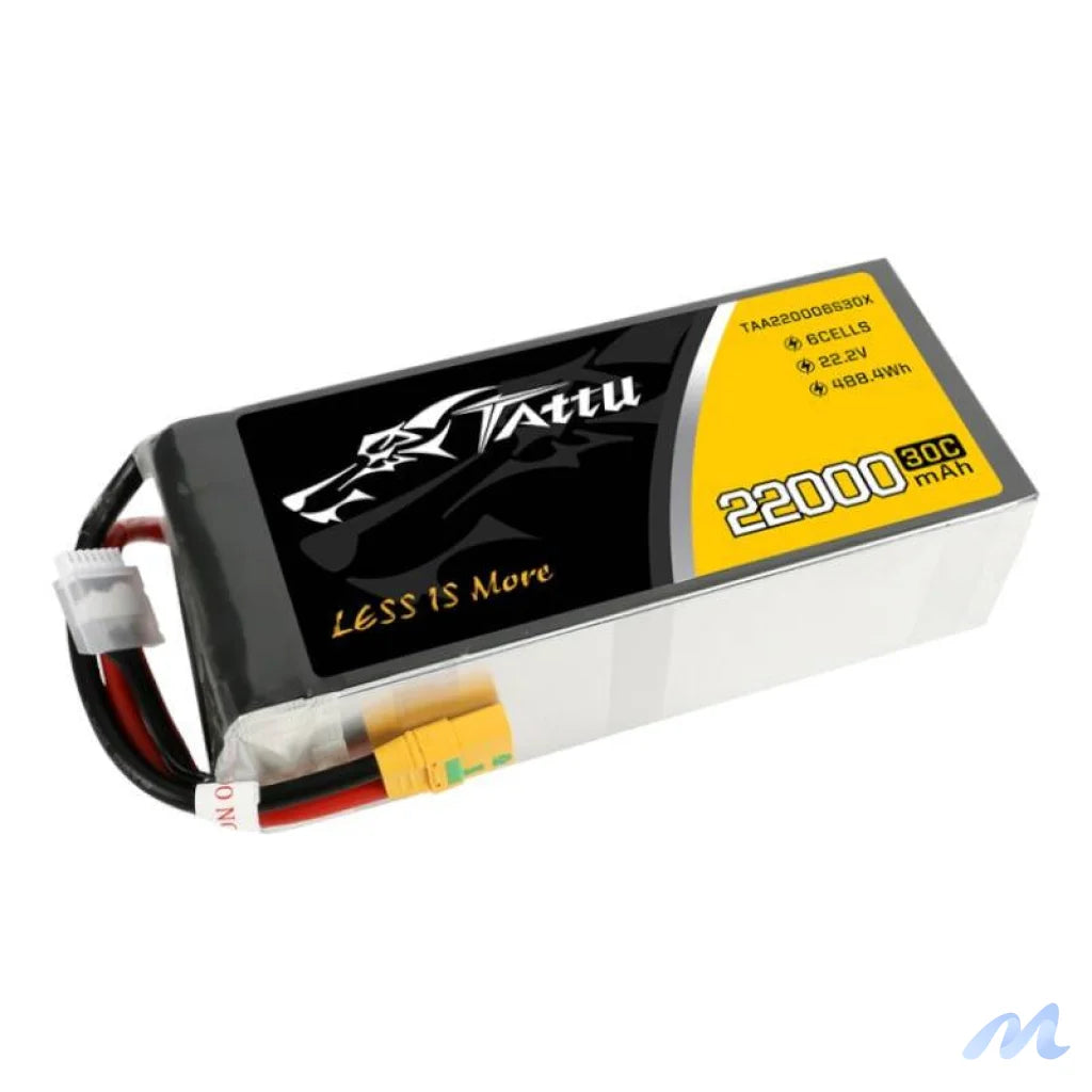 Tattu 22000mAh 22.2V 30C 6S1P Lipo Battery Pack with XT90-S plug