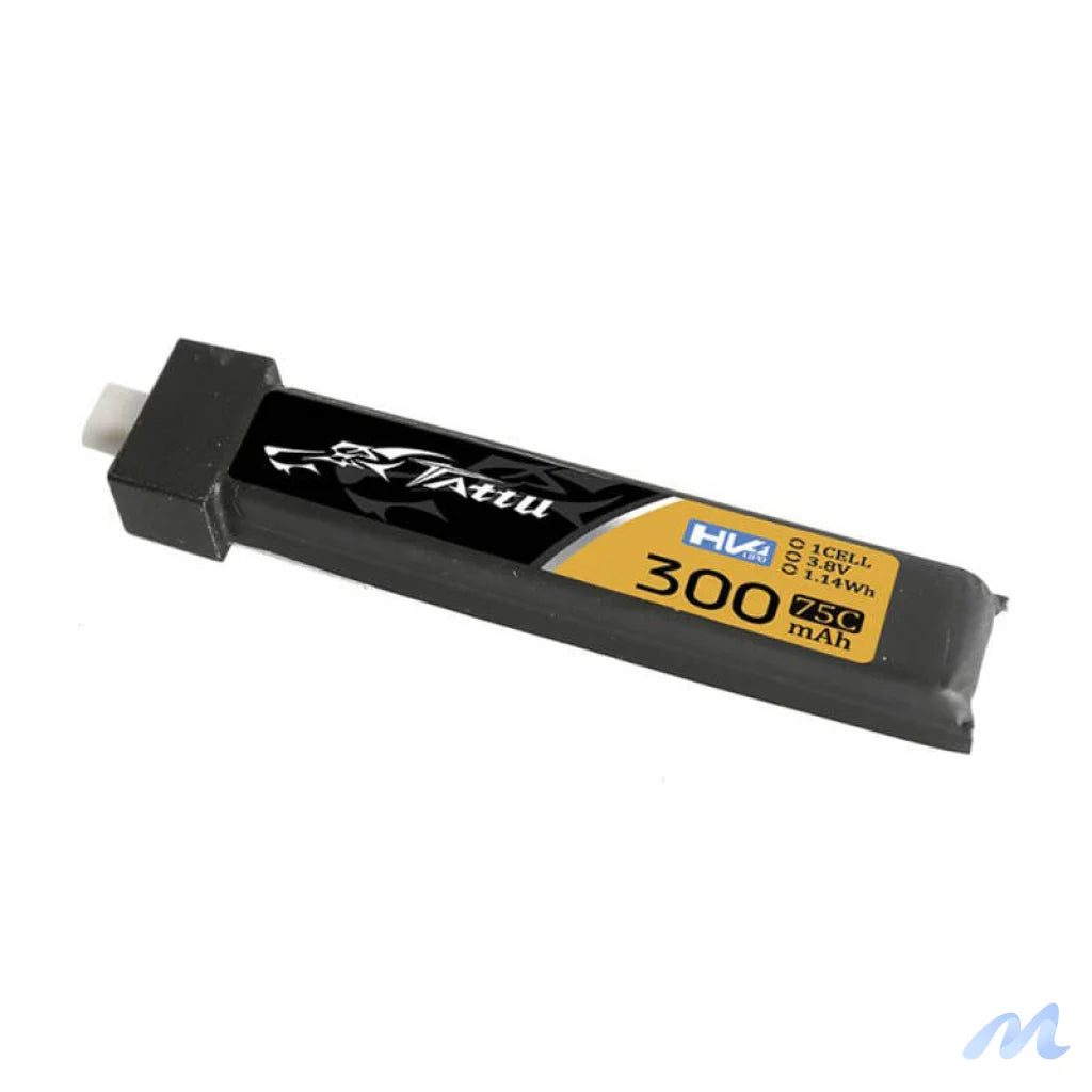 Tattu LiPo 300mAh 3.8V 75C 1S1P HV BT2.0.5 battery (5pcs)