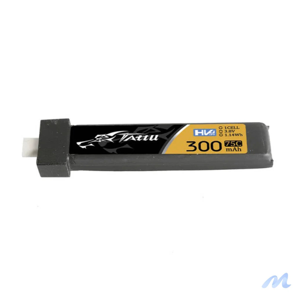 Tattu LiPo 300mAh 3.8V 75C 1S1P HV BT2.0.5 battery (5pcs)