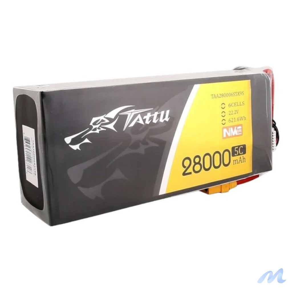 Tattu NMC 28000mAh 22.2V 5C 6S1P Lipo Battery Pack with XT90-S plug
