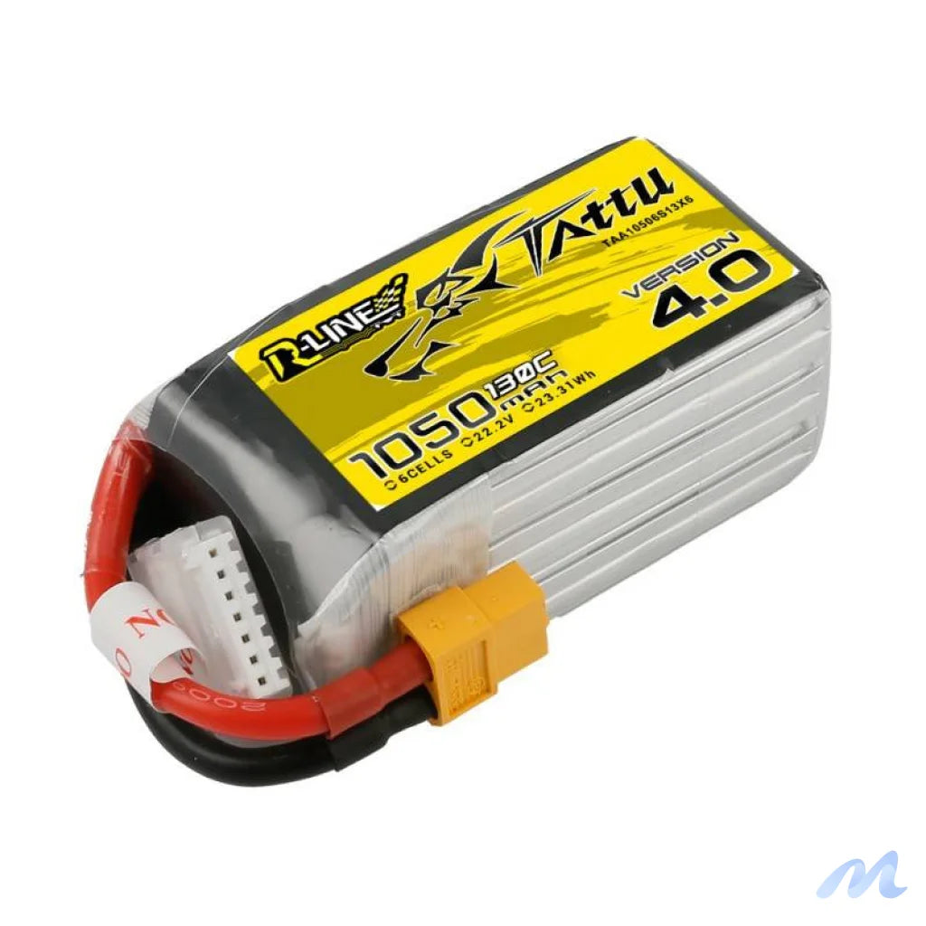 Tattu R-Line 4.0 1050mAh 22.2V 130C 6S1P XT60 Battery