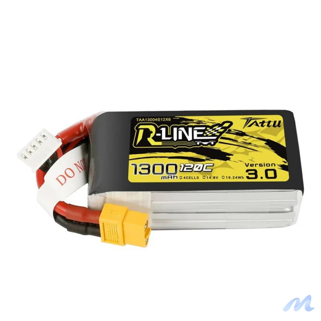 Tattu R-Line Version 3.0 1300mAh 14.8V 120C 4S1P XT60 battery