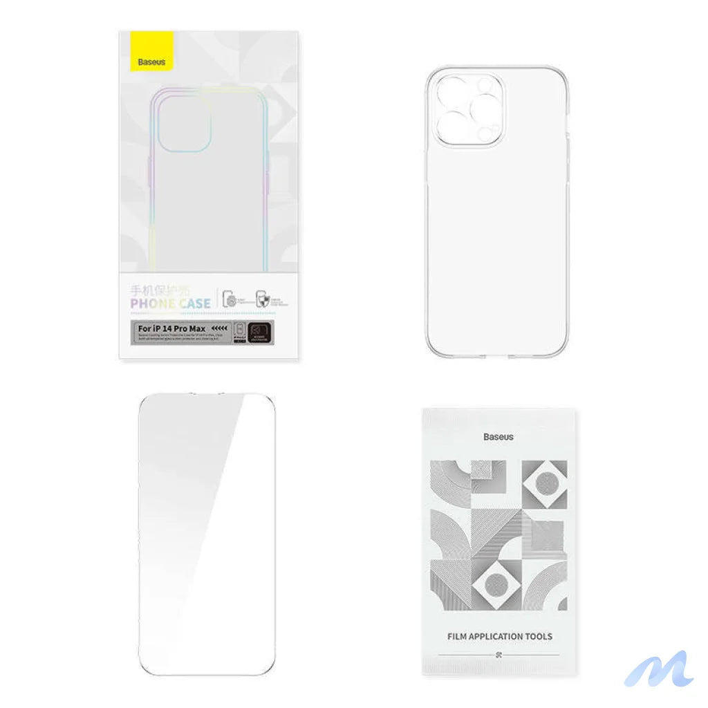 Transparent Case and Tempered Glass set Baseus Corning for iPhone 14 Pro Max