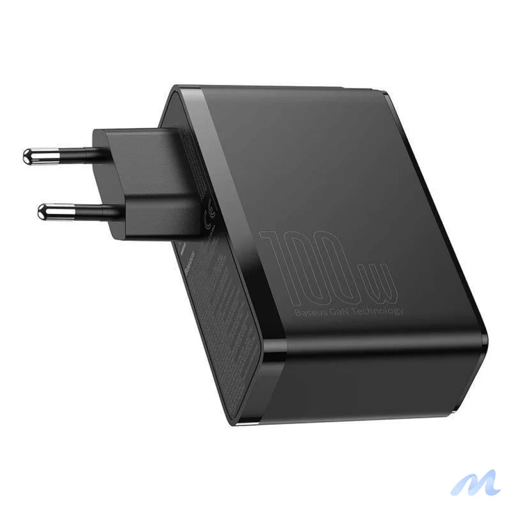 Travel Charger Baseus GaN2 Pro Quick 2x USB + 2x USB-C, 100W, EU (Black)