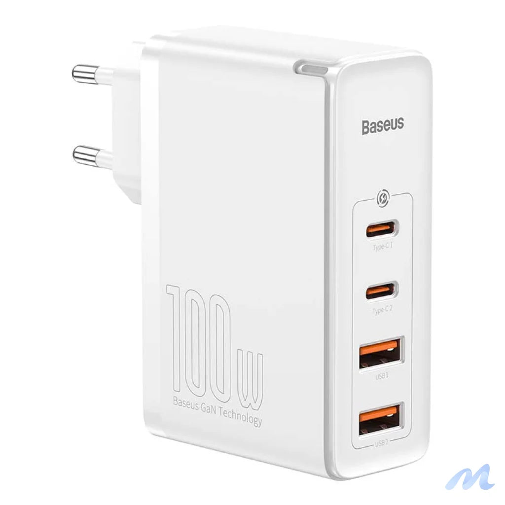 Travel Charger Baseus GaN2 Pro Quick 2x USB + 2x USB-C, 100W, EU (white)