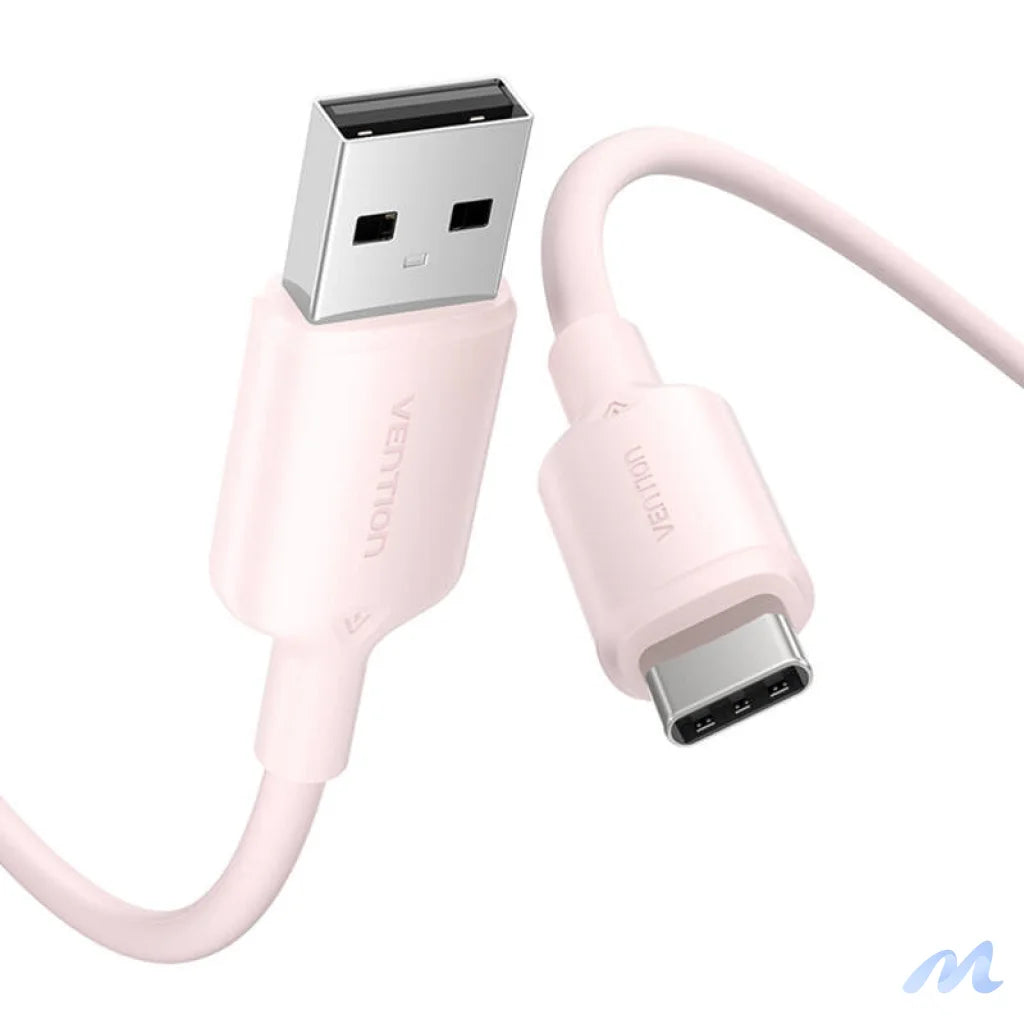 USB 2.0 A to USB-C 3A cable Vention CTQPF 1M (pink)