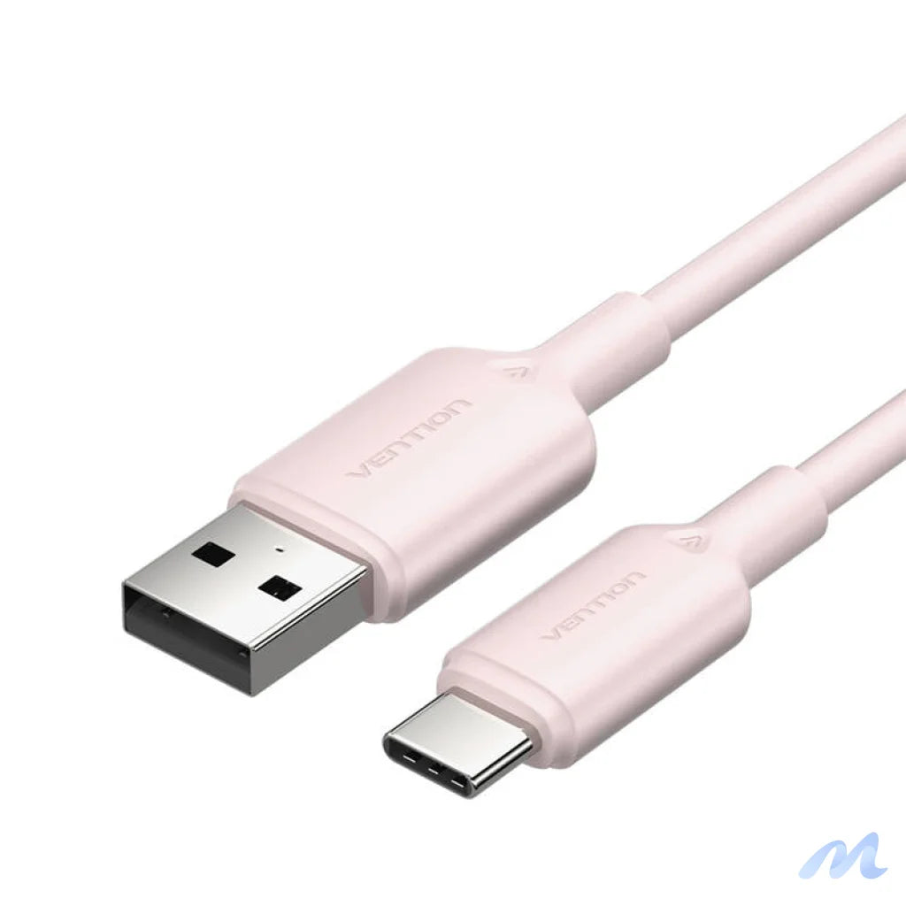USB 2.0 A to USB-C 3A cable Vention CTQPF 1M (pink)