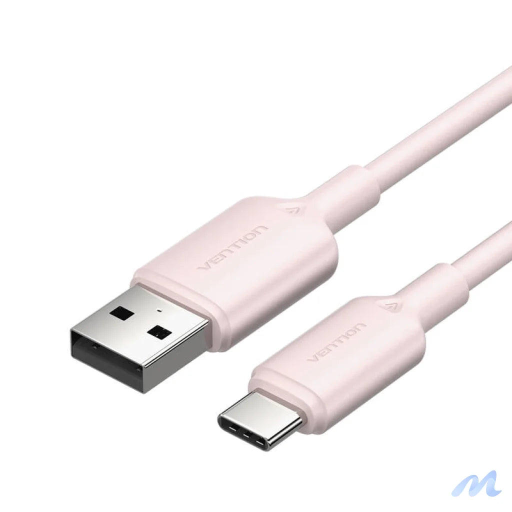 USB 2.0 A to USB-C 3A cable Vention CTQPH 2M (pink)