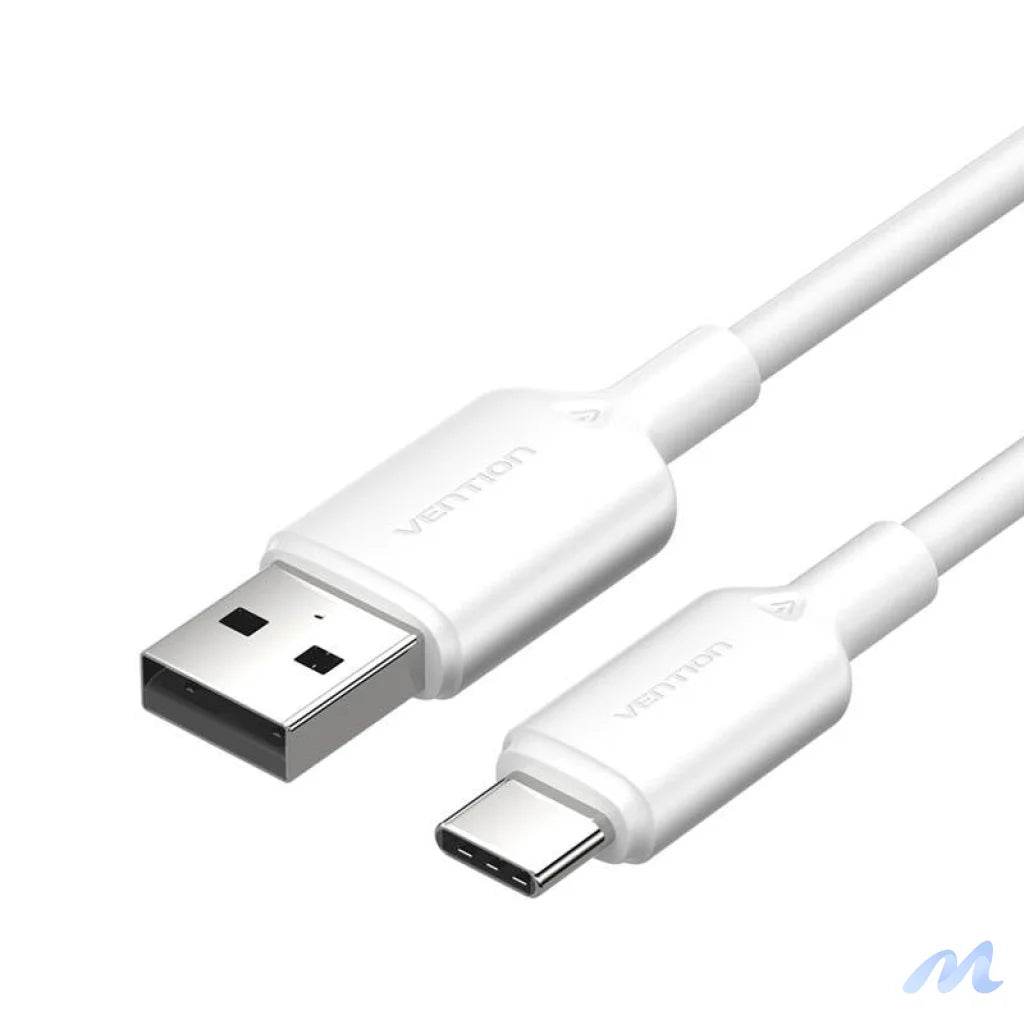 USB 2.0 A to USB-C 3A cable Vention CTQWF 1M (white)