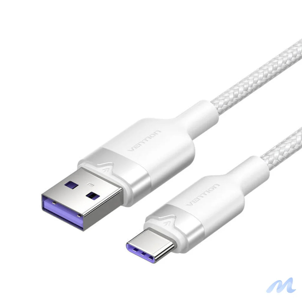 USB 2.0 A to USB-C 6A Vention CTOWF 1M cable (white)
