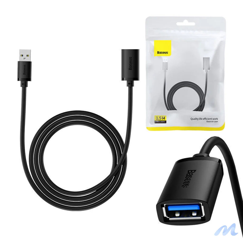 USB 3.0 Extension cable Baseus male to female, AirJoy Series, 1.5m (black)