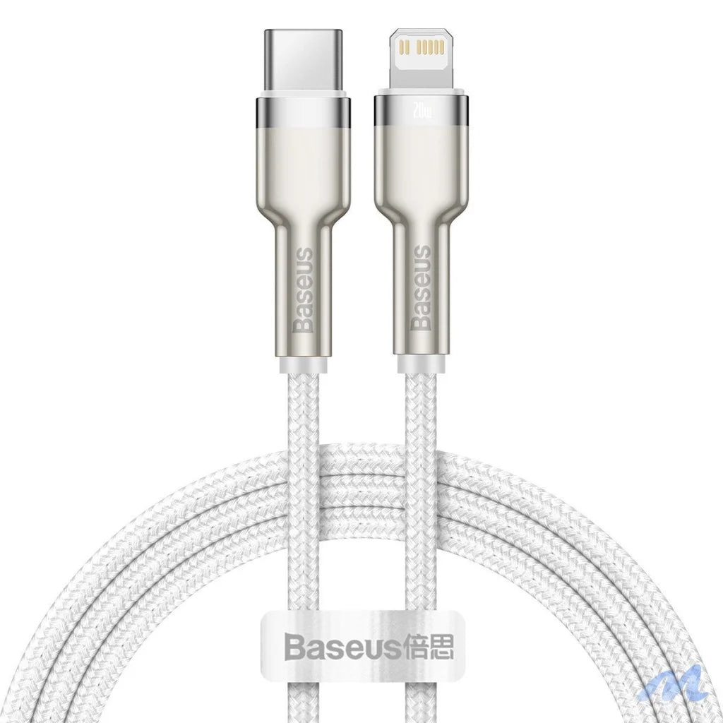 USB-C cable for Lightning Baseus Cafule, PD, 20W, 1m (white)