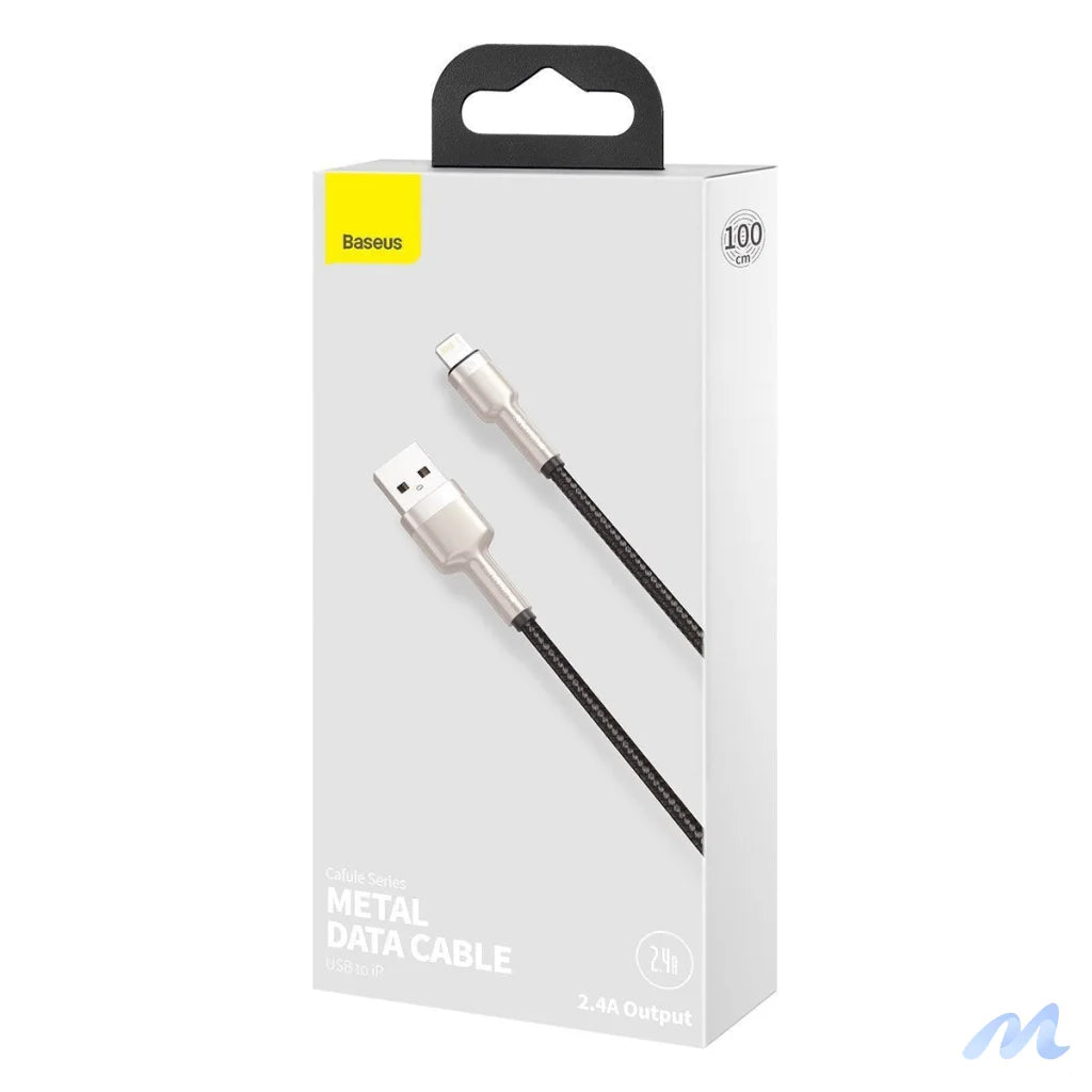 USB cable for Lightning Baseus Cafule, 2.4A, 1m (black)