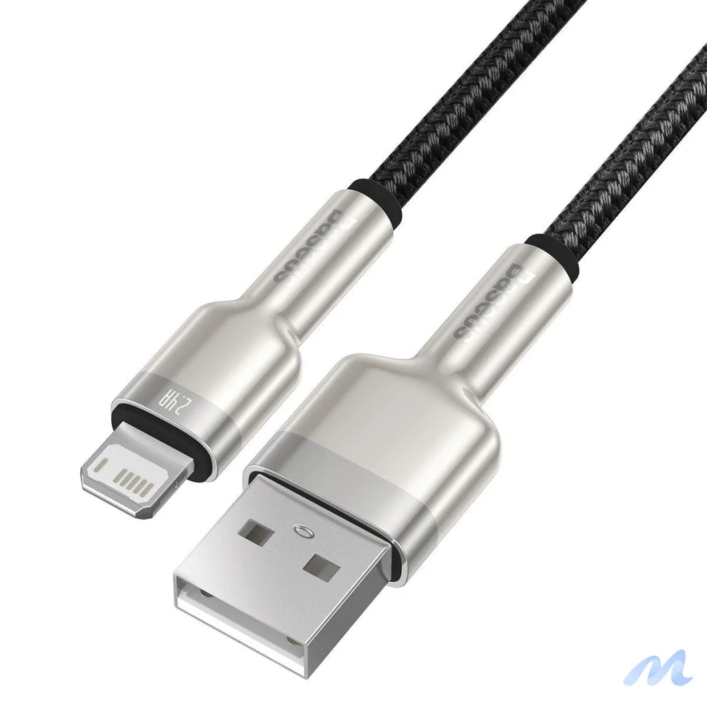 USB cable for Lightning Baseus Cafule, 2.4A, 1m (black)