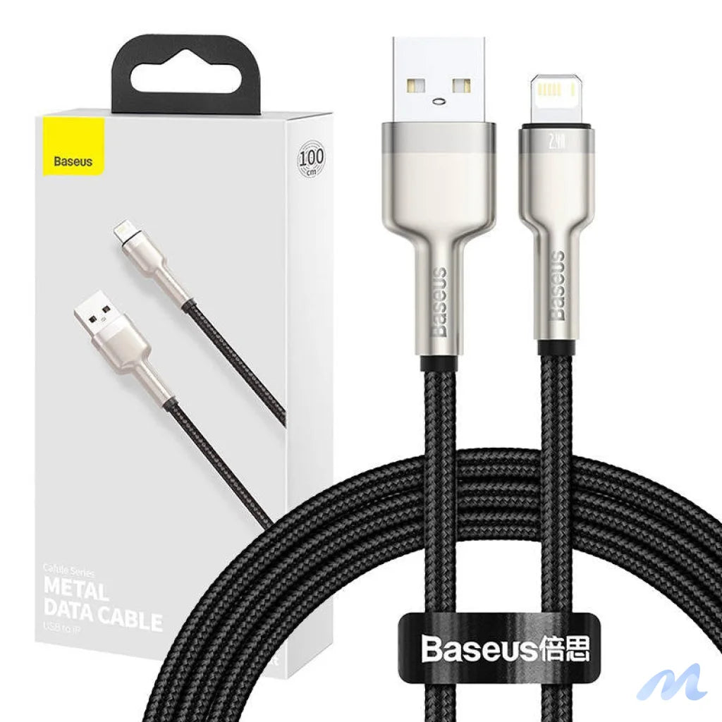 USB cable for Lightning Baseus Cafule, 2.4A, 1m (black)