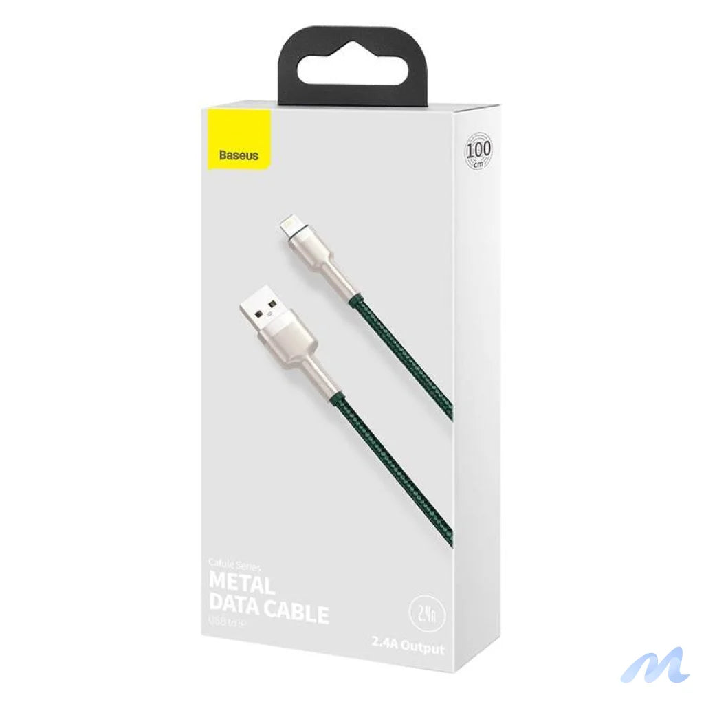 USB cable for Lightning Baseus Cafule, 2.4A, 1m (green)