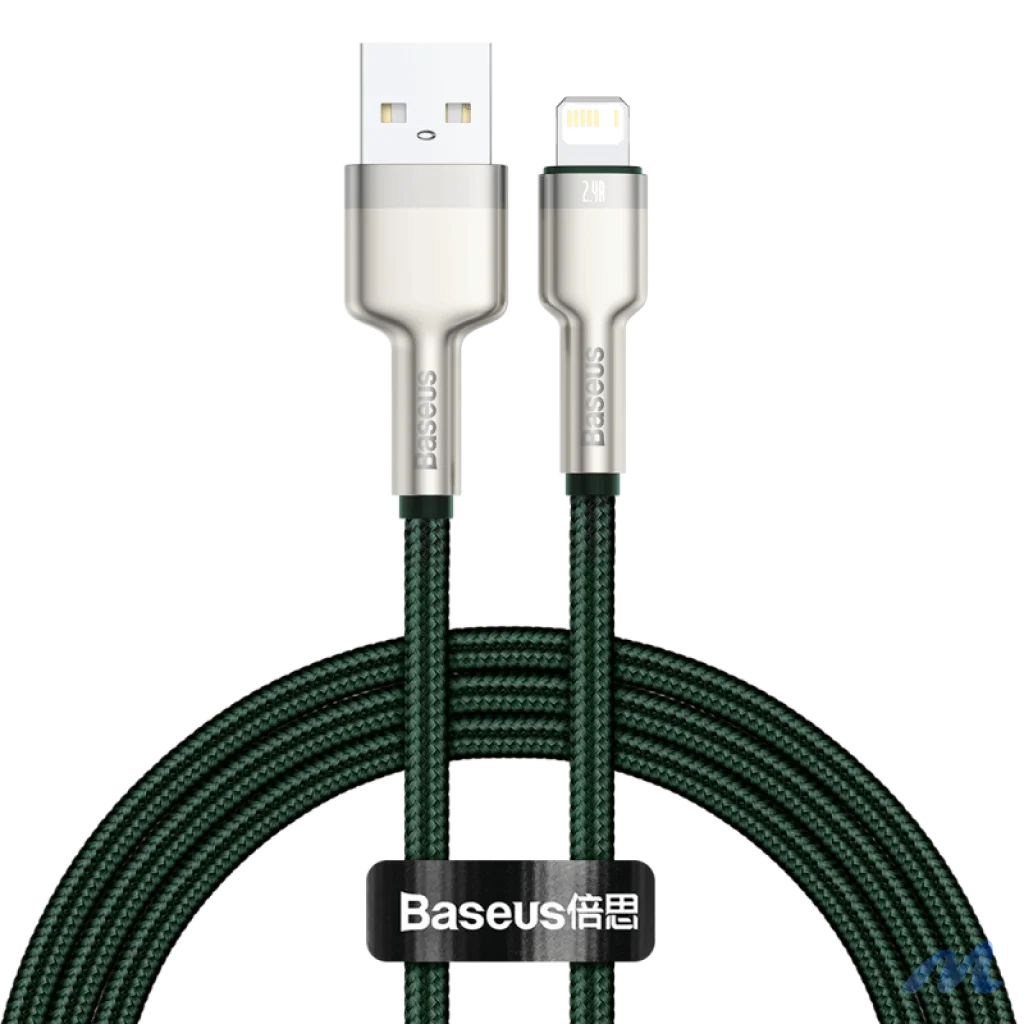 USB cable for Lightning Baseus Cafule, 2.4A, 1m (green)