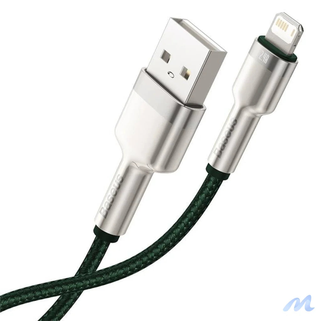 USB cable for Lightning Baseus Cafule, 2.4A, 1m (green)