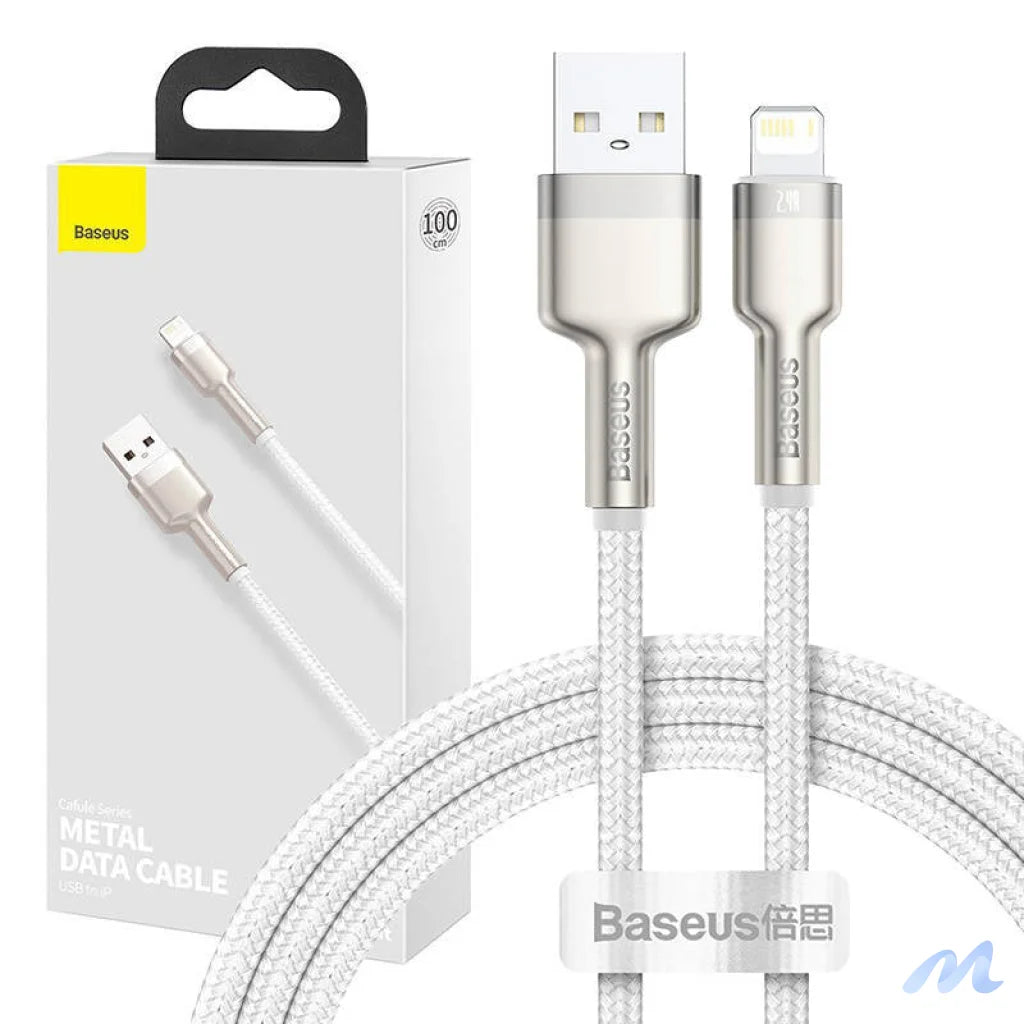 USB cable for Lightning Baseus Cafule, 2.4A, 1m (white)