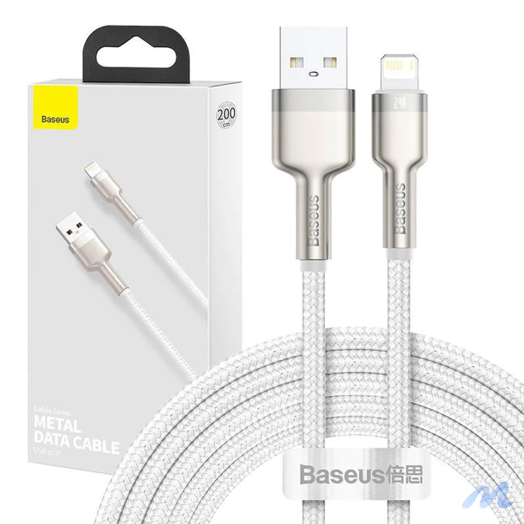 USB cable for Lightning Baseus Cafule, 2.4A, 2m (white)