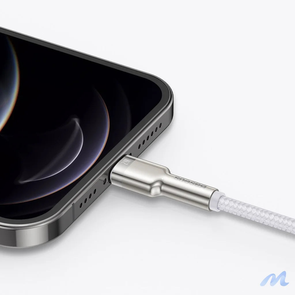 USB cable for Lightning Baseus Cafule, 2.4A, 2m (white)