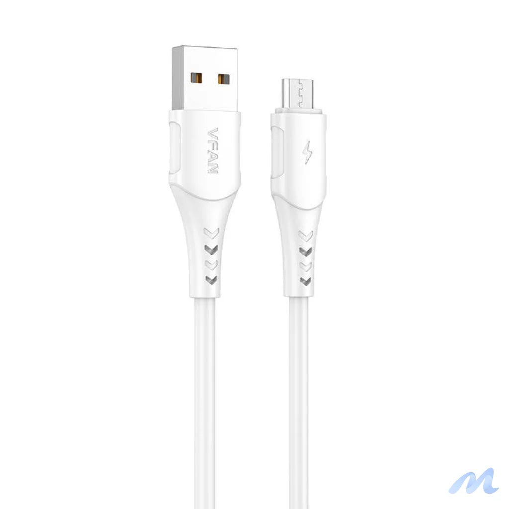 USB to Micro USB cable VFAN Colorful X12, 3A, 1m (white)