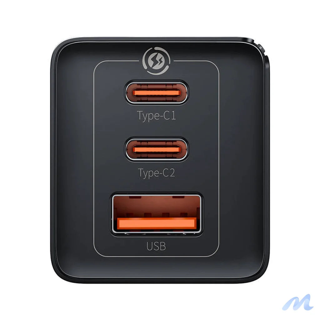 Wall charger Baseus GaN5 Pro 2xUSB-C + USB, 65W (black)