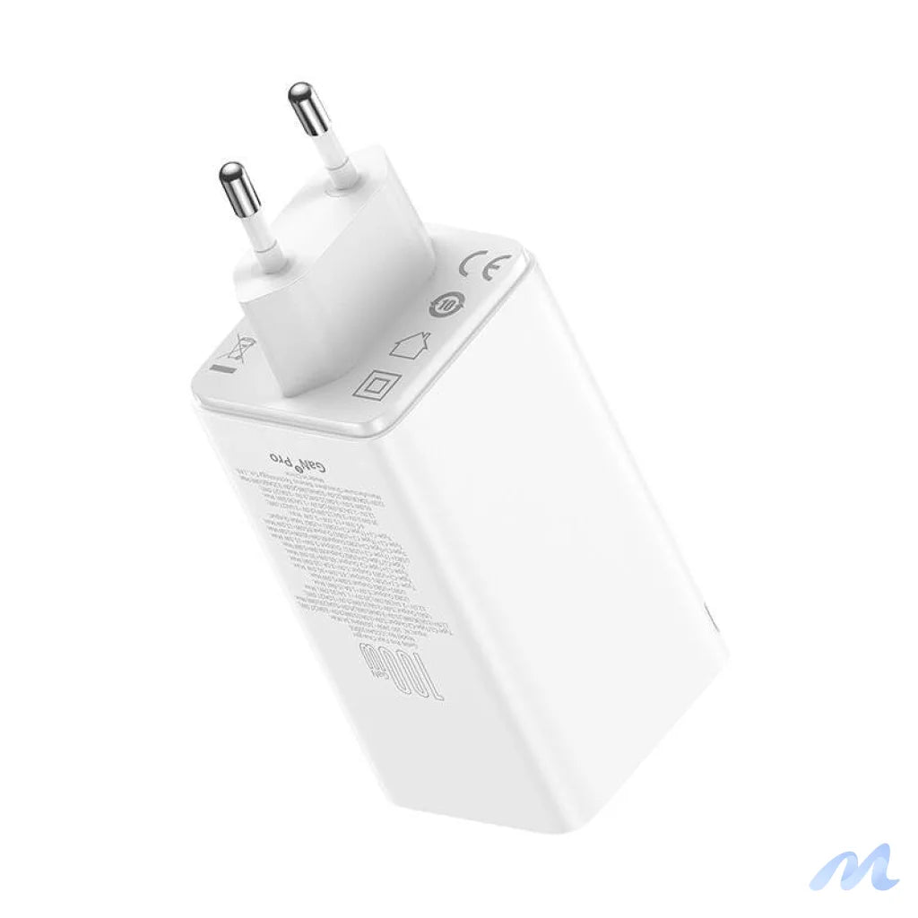 Wall charger Baseus GaN6 Pro 2xUSB-C + 2xUSB, 100W (white)