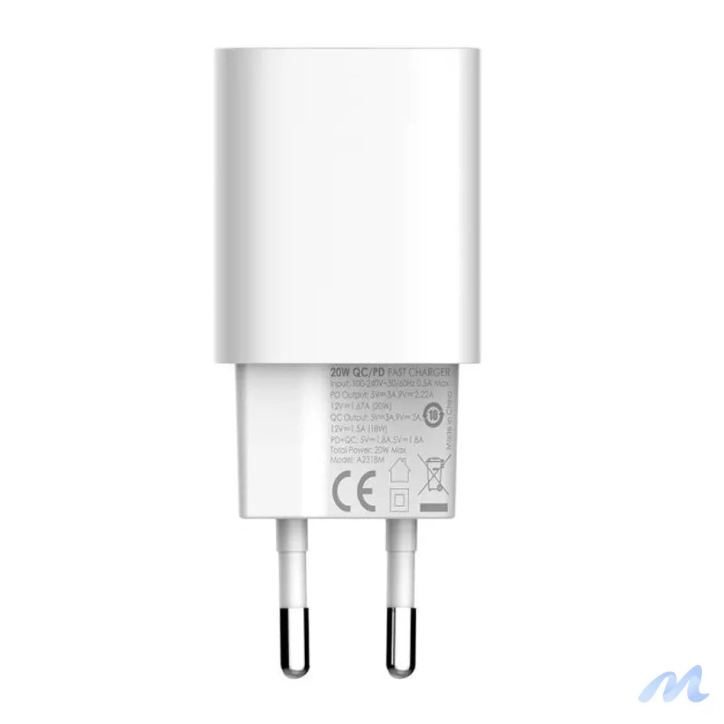 Wall charger LDNIO A2318M USB, USB-C + USB-C - Lightning Cable
