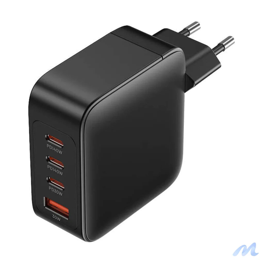 Wall charger, Vention, FEIB0-EU, 3xUSB-C, USB- A, 140W/140W/30W/18W, GaN (czarna)