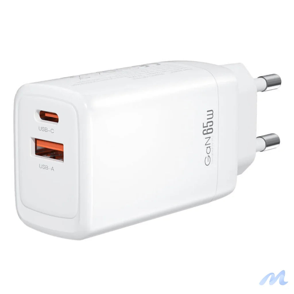 Wall charger XO CE17, 65W, 1x USB-C, 1x USB-A