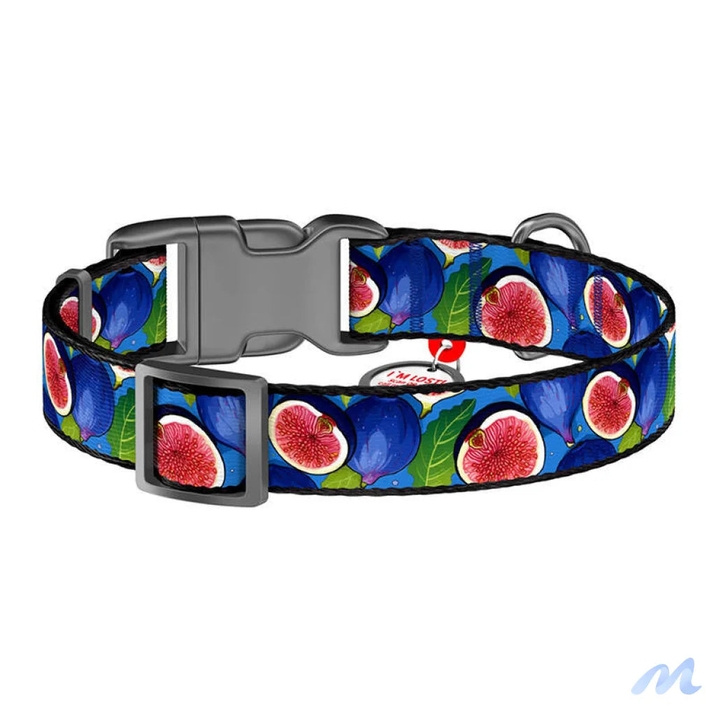 Waudog "Fig" nylon dog collar with QR code, size XL