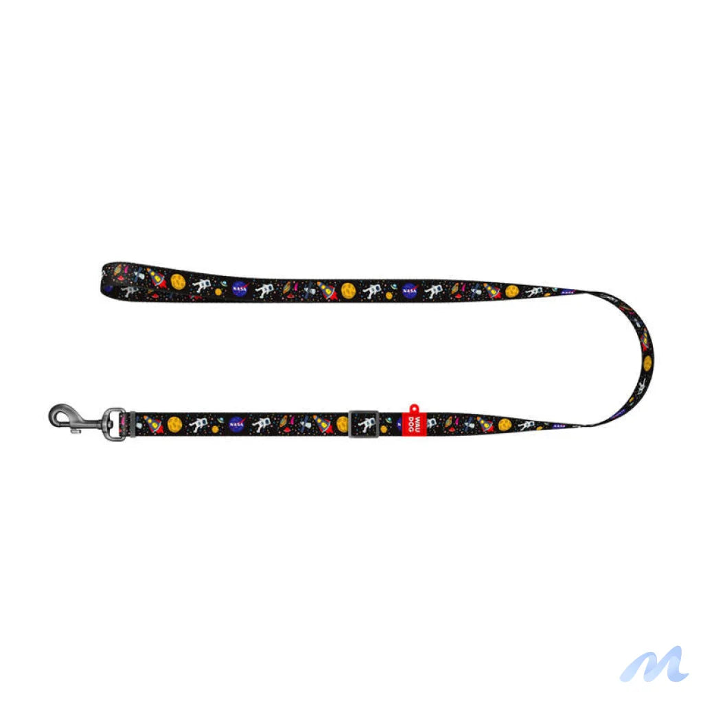 Waudog nylon dog leash, pattern "NASA21", width 25 mm, length 122 cm.