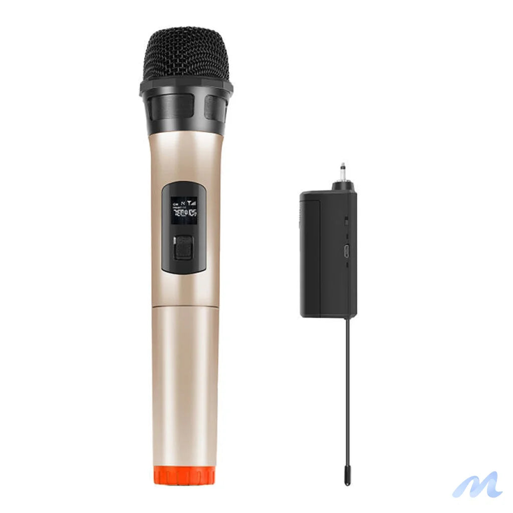 Wireless dynamic microphone UHF PULUZ PU628J 3.5mm (gold)