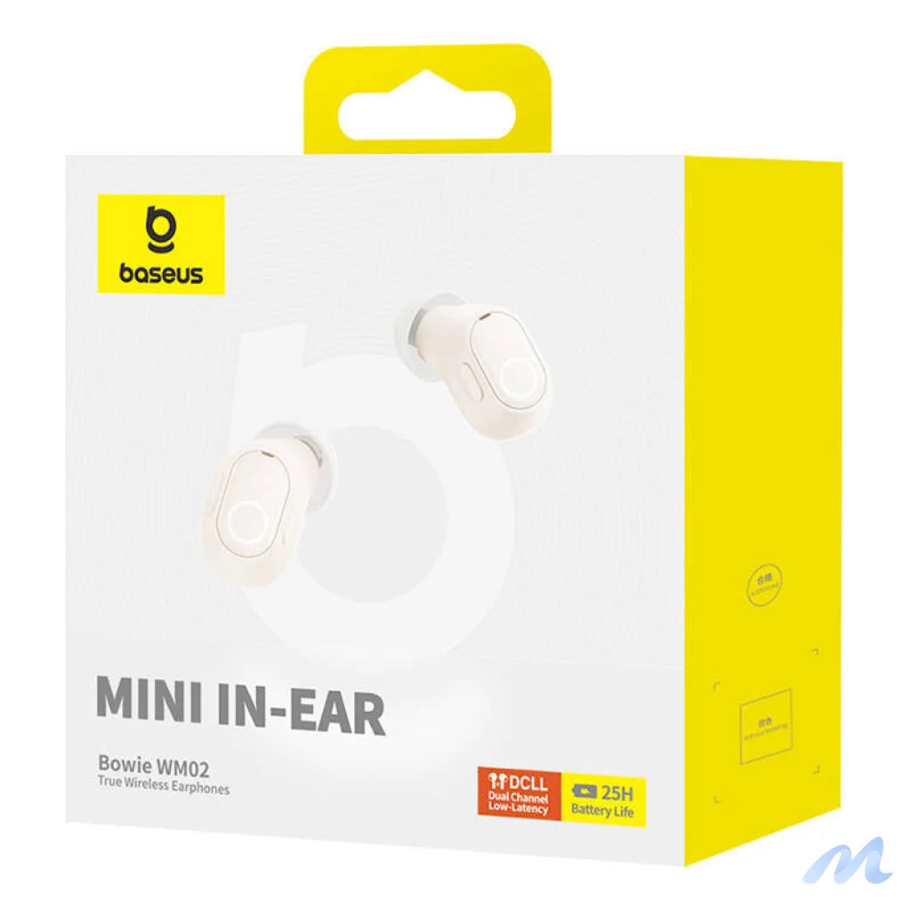 Wireless headphones Baseus Bowie WM02 TWS, Bluetooth 5.0 (white) OS