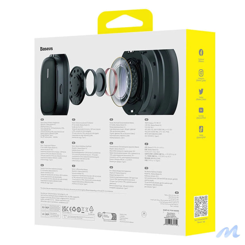 Wireless Headphones with Noise-Cancellation Baseus Bowie H1i (Black)