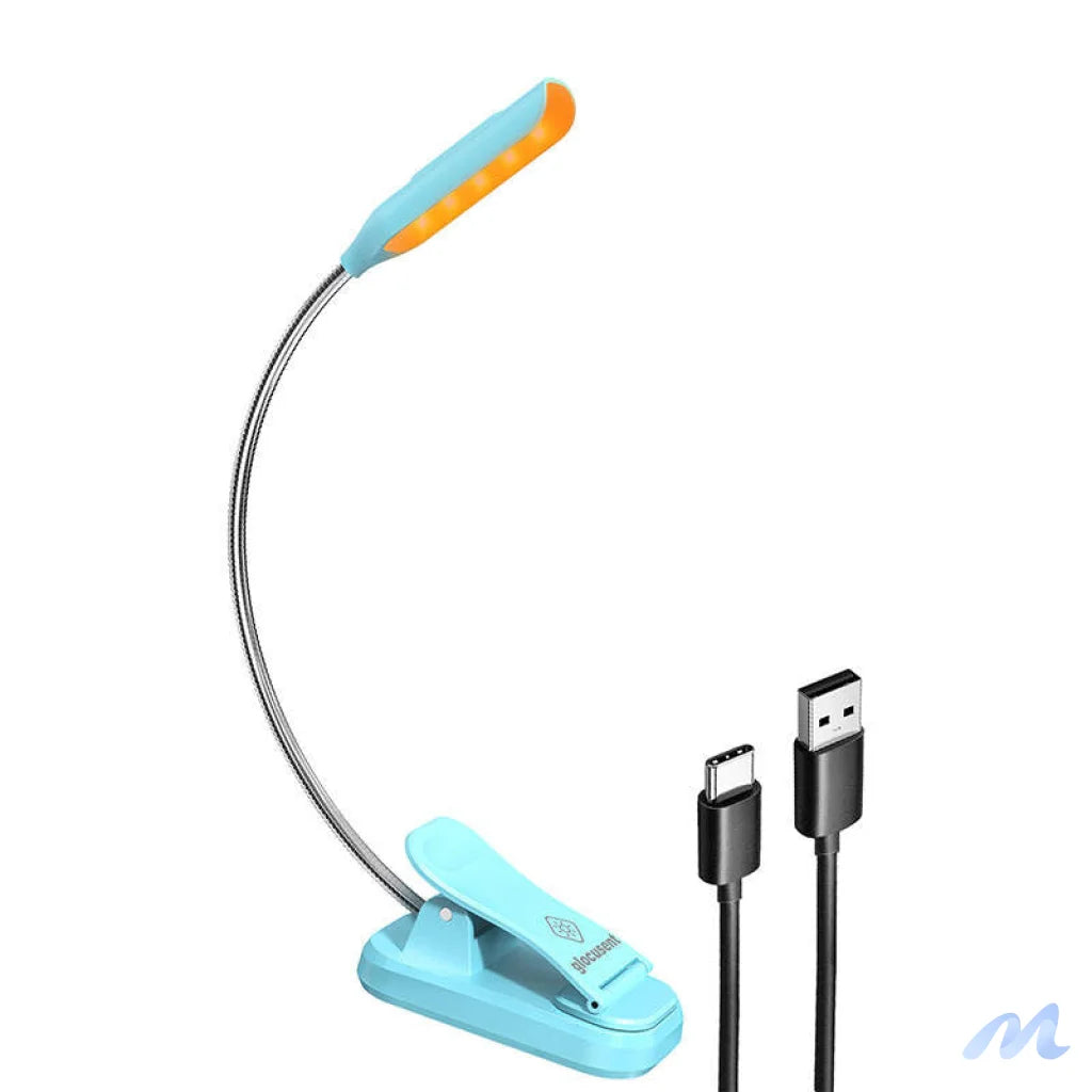 Wireless lamp Glocusent mini GLCSNTBL103B clip-on book light, USB-C Blue