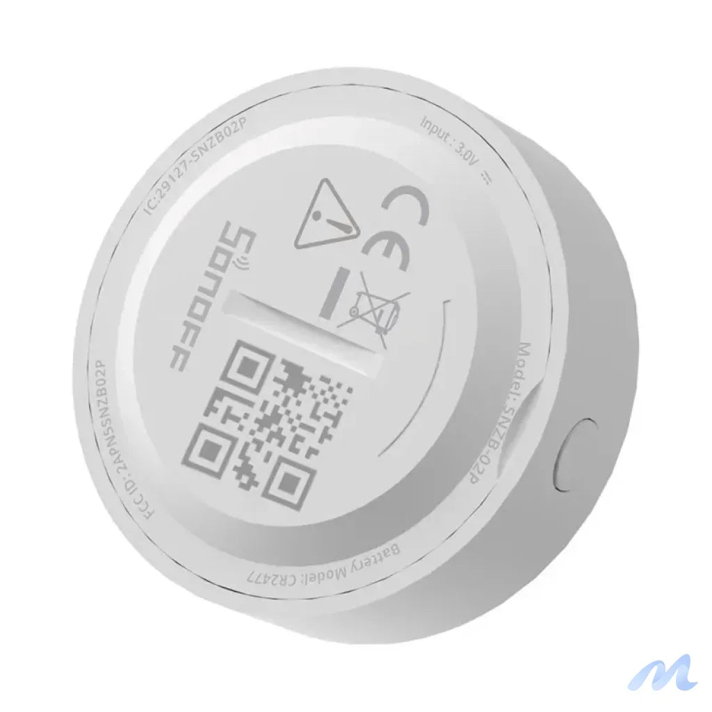 ZigBee Sonoff SNZB-02P smart temperature and humidity sensor (round)