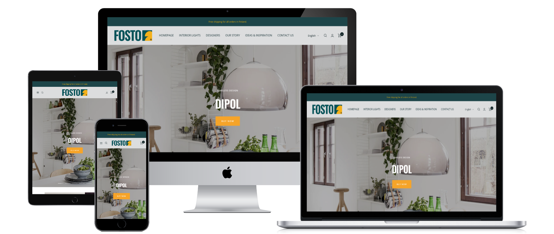 Design valaisinvalmistajan Shopify verkkokauppa | Fosto.fi