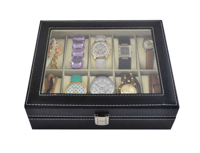 Watch organizer with 10 compartments-4