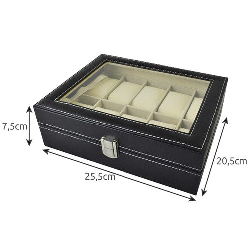 Watch organizer with 10 compartments-2