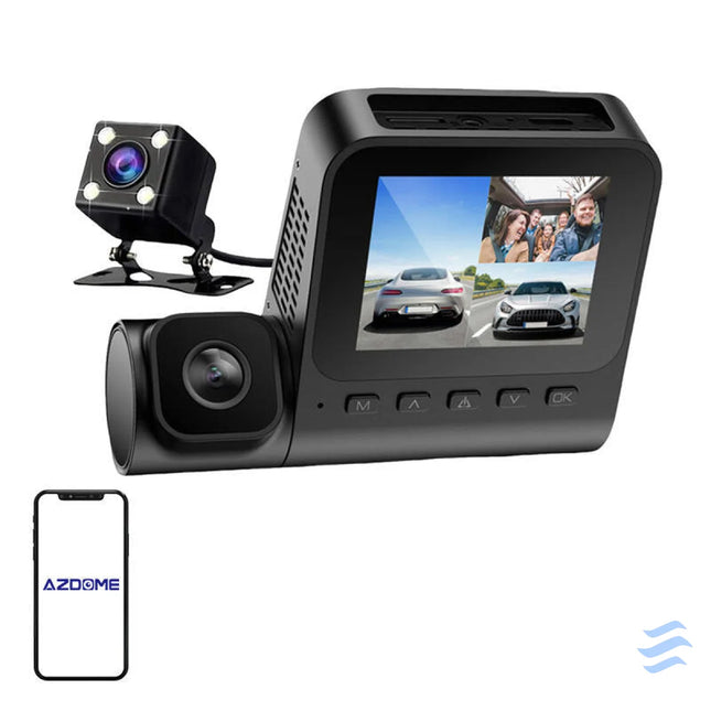 1080p front camera 1080p indoor camera and VGA rear camera Azdome V600 3CH G sensor Video recorders