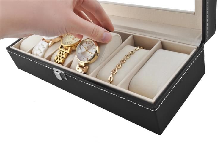 Watch organizer with 6 compartments-12